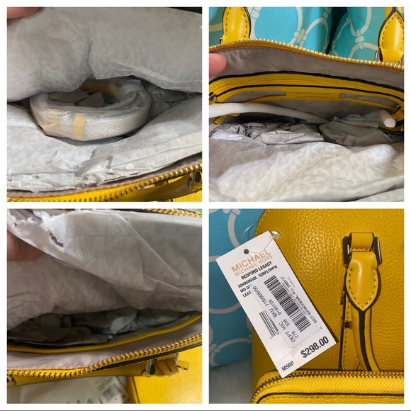 SOLD Michael Kors Sunflower Bedford Legacy Med Dome & Jet Set Sunflower Wallet - Picture 12 of 16